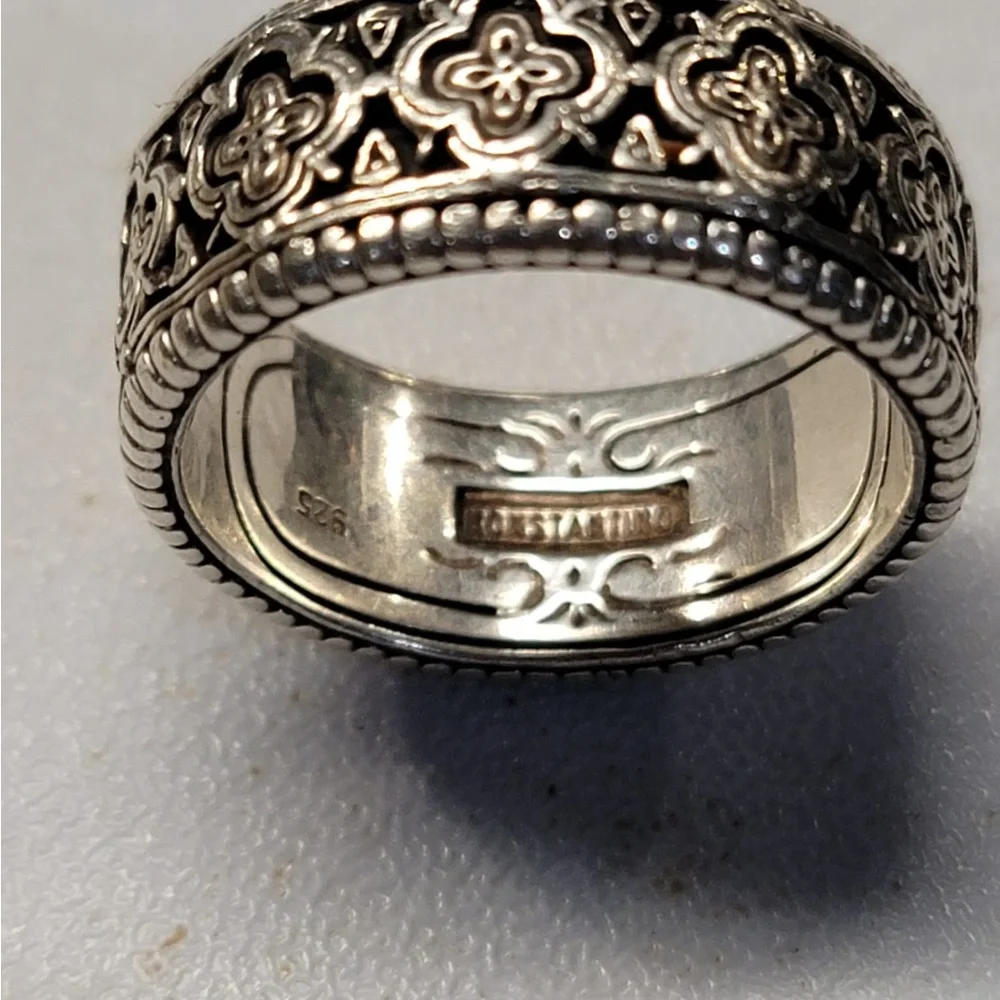 Men’s Konstantino Intricate Filigree 925 Silver Band Ring